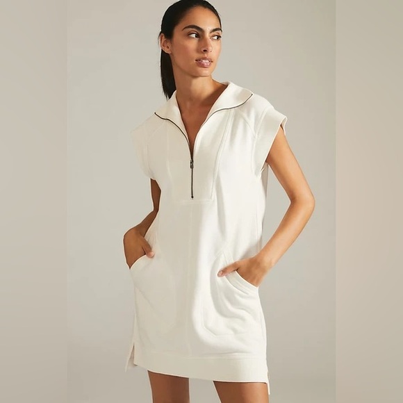 DAILY PRACTICE BY ANTHROPOLOGIE V-NECK SHIFT MINI DRESS - Picture 1 of 3